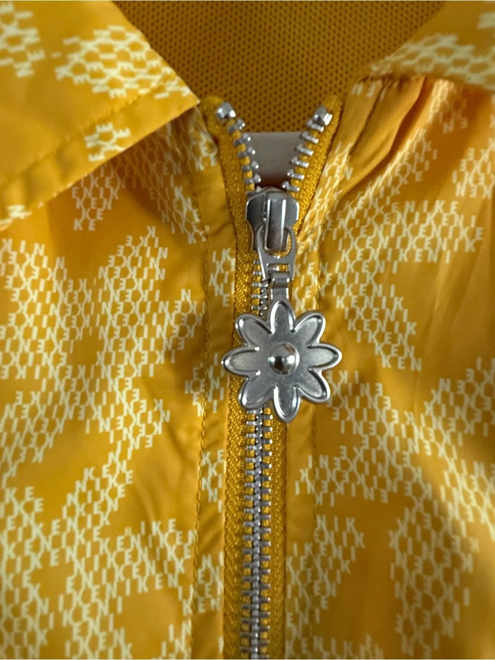 Nike Adult Yellow “Nike” Floral Zip Jacket